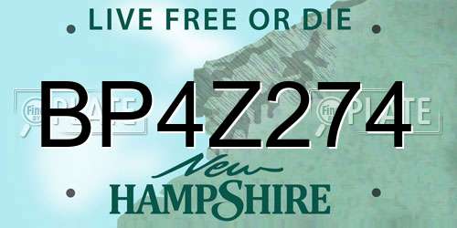BP4Z274 New Hampshire License Plate