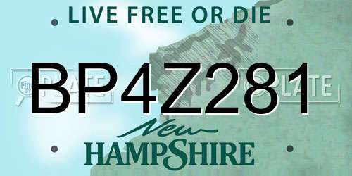 BP4Z281 New Hampshire License Plate