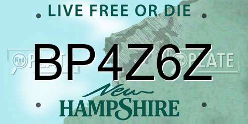 BP4Z6Z New Hampshire License Plate