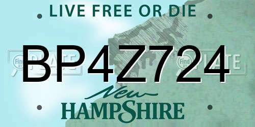 BP4Z724 New Hampshire License Plate