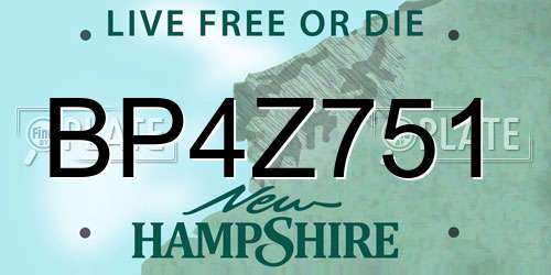 BP4Z751 New Hampshire License Plate