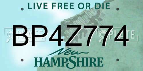 BP4Z774 New Hampshire License Plate