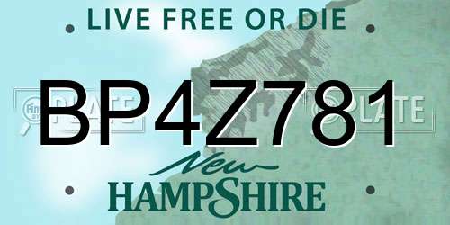 BP4Z781 New Hampshire License Plate
