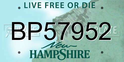BP57952 New Hampshire License Plate