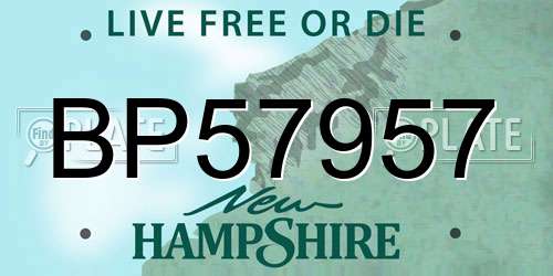BP57957 New Hampshire License Plate