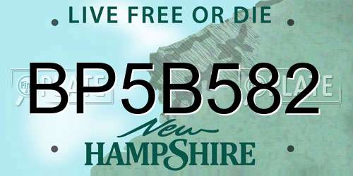 BP5B582 New Hampshire License Plate
