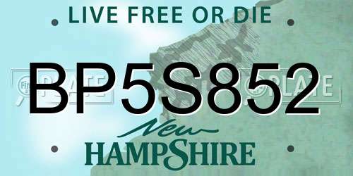 BP5S852 New Hampshire License Plate