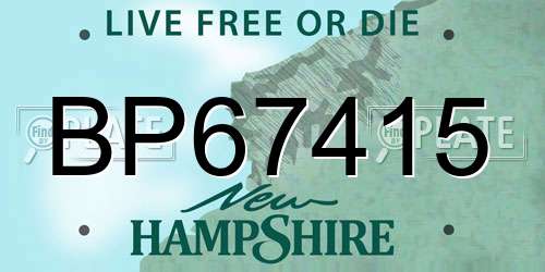 BP67415 New Hampshire License Plate