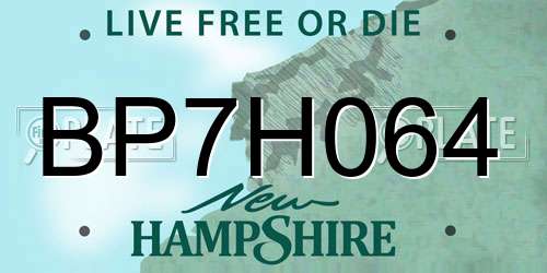 BP7H064 New Hampshire License Plate