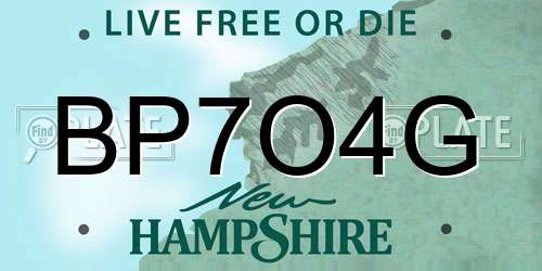 BP7O4G New Hampshire License Plate