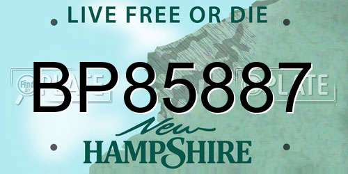 BP85887 New Hampshire License Plate