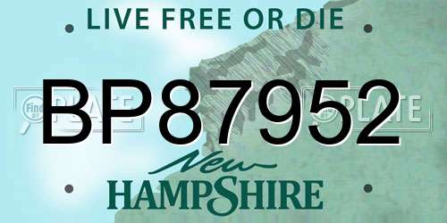 BP87952 New Hampshire License Plate