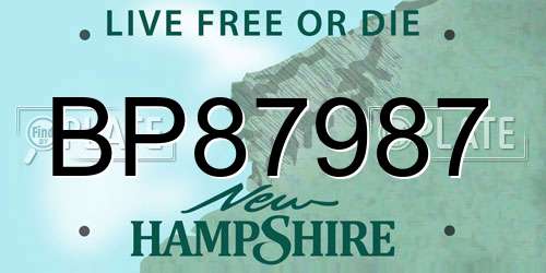 BP87987 New Hampshire License Plate