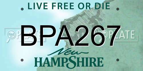 BPA267 New Hampshire License Plate