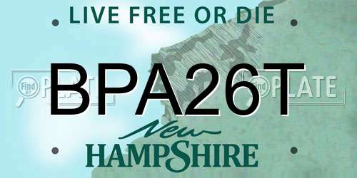 BPA26T New Hampshire License Plate