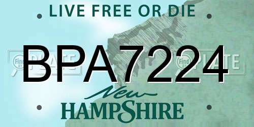 BPA7224 New Hampshire License Plate