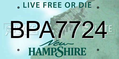 BPA7724 New Hampshire License Plate