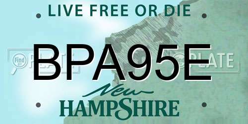 BPA95E New Hampshire License Plate