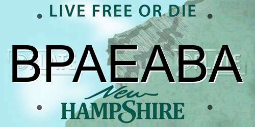 BPAEABA New Hampshire License Plate