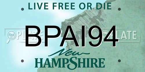 BPAI94 New Hampshire License Plate