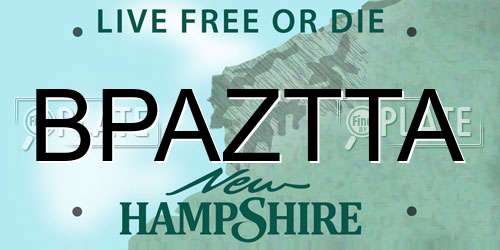 BPAZTTA New Hampshire License Plate