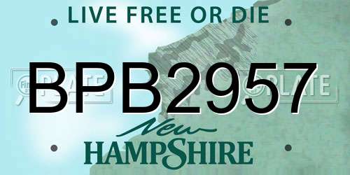 BPB2957 New Hampshire License Plate