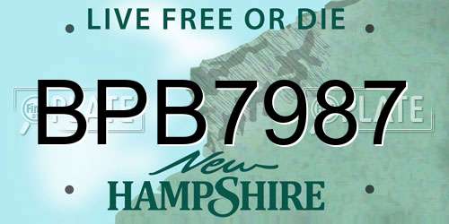 BPB7987 New Hampshire License Plate