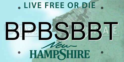 BPBSBBT New Hampshire License Plate