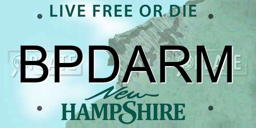 BPDARM New Hampshire License Plate