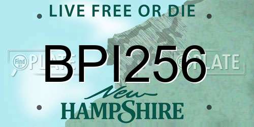 BPI256 New Hampshire License Plate