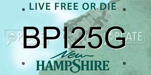 BPI25G New Hampshire License Plate