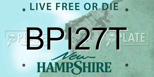 BPI27T New Hampshire License Plate