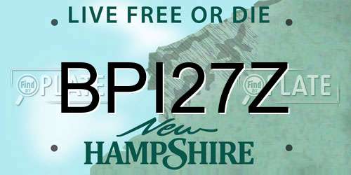 BPI27Z New Hampshire License Plate