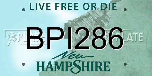 BPI286 New Hampshire License Plate