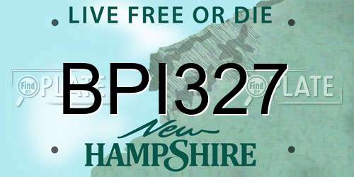 BPI327 New Hampshire License Plate