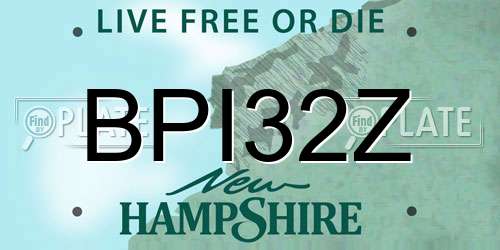 BPI32Z New Hampshire License Plate