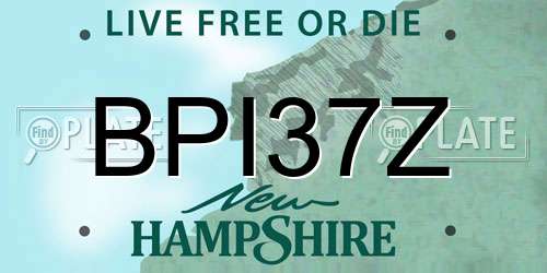 BPI37Z New Hampshire License Plate