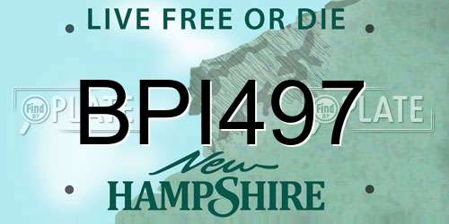 BPI497 New Hampshire License Plate