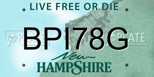 BPI78G New Hampshire License Plate