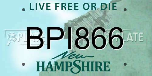 BPI866 New Hampshire License Plate