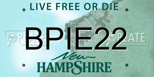 BPIE22 New Hampshire License Plate
