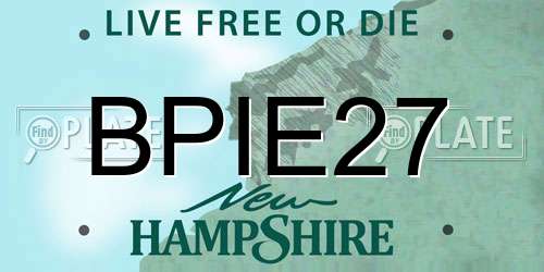 BPIE27 New Hampshire License Plate