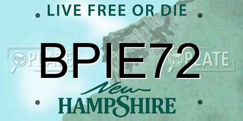 BPIE72 New Hampshire License Plate