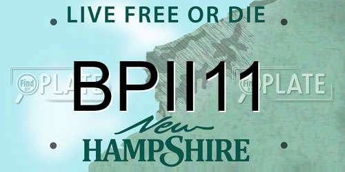 BPII11 New Hampshire License Plate