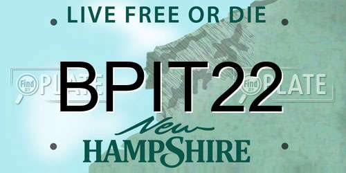 BPIT22 New Hampshire License Plate