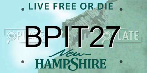 BPIT27 New Hampshire License Plate