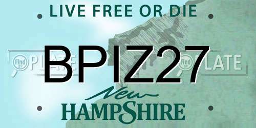 BPIZ27 New Hampshire License Plate