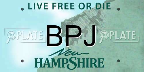 BPJ New Hampshire License Plate