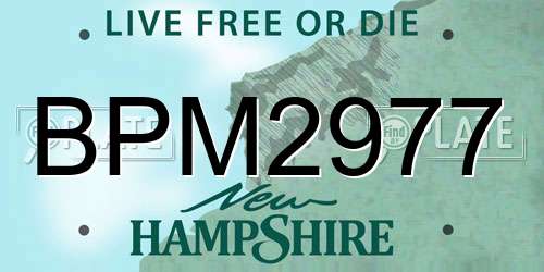 BPM2977 New Hampshire License Plate