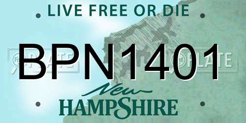 BPN1401 New Hampshire License Plate